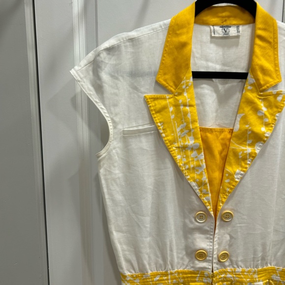 Vintage Valentino Miss V Yellow White Floral Skirt Set Dress 2 Pieces Small - Picture 3 of 12